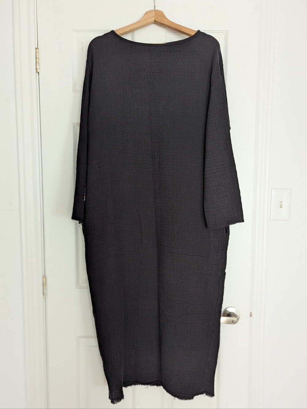 Black Crane | Quilted Double Gauze Cotton Dress | Made in USA | Size S